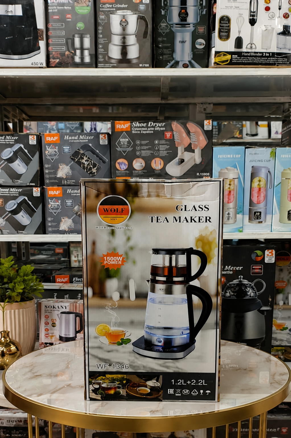 چای‌ساز روهمی شیشه‌ای Wolf Max WF-1346 (کتری ۲.۲ لیتر و LED)